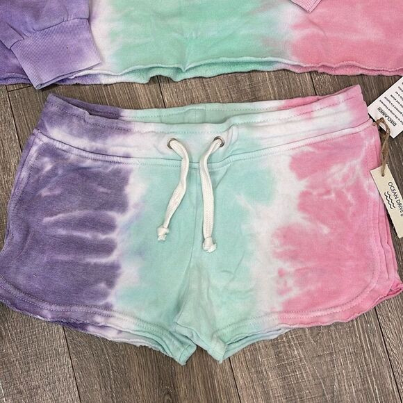 OCEAN DRIVE Tye dye set- Shorts & Hooded Sweatshirt - Picture 2 of 7